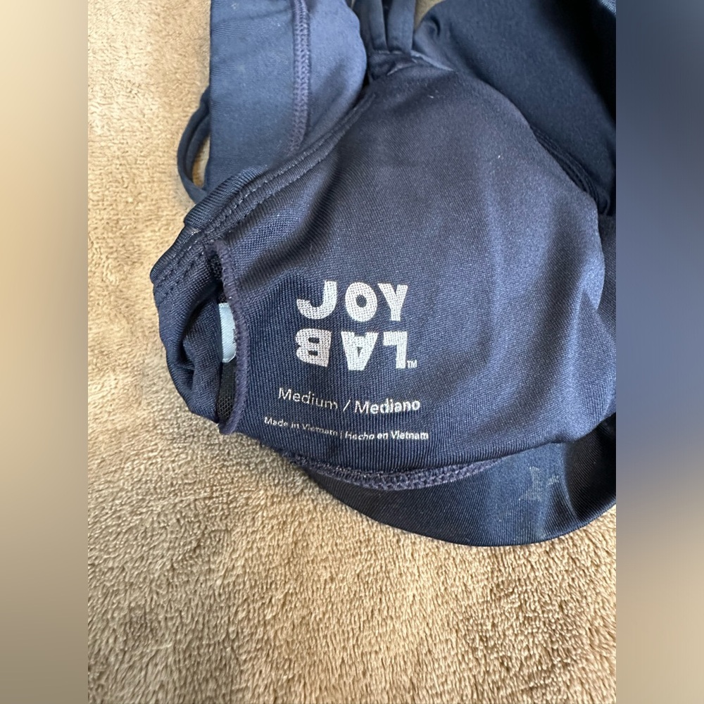 JoyLab Star Print Navy Sports Bra & Leggings Set Size M Preowned Workout Active - Picture 4 of 12